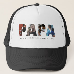 Modern PAPA Chic Foto Collage Happy Vatertag Truckerkappe