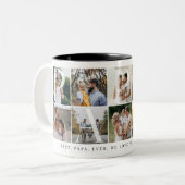 Modern Papa Collage, 10 Foto Grid, Geschenk für Va Zweifarbige Tasse (Vorderseite Links)
