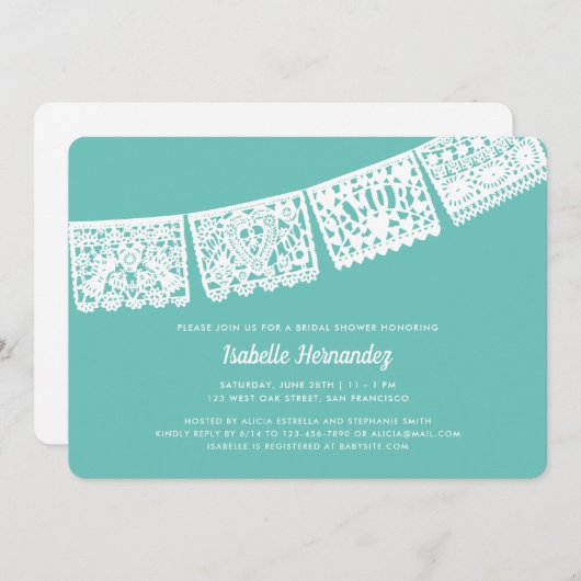 Modern Papa Picado - Farbe | BRAUTPARTY Einladung (Vorne/Hinten)