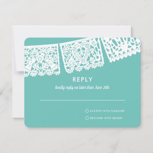 Modern Papa Picado - Farbe | HochzeitsrSVP RSVP Karte (Vorderseite)