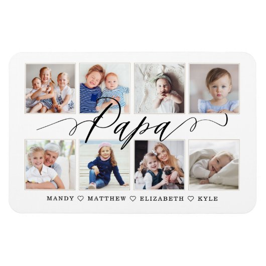 Modern Papa Script | Entenkinder - FotoCollage Magnet (Horizontal)