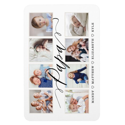 Modern Papa Script | Entenkinder - FotoCollage Magnet (Vertikal)