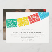 Modern Papel Picado | Einladung zur Hochzeit (Vorne/Hinten)