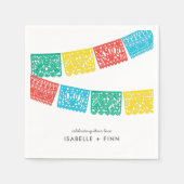 Modern Papel Picado | Hochzeitsstift Brautparty Serviette (Vorderseite)