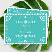 Modern Papel Picado Mexikanischer Hochzeitsempfang Einladung