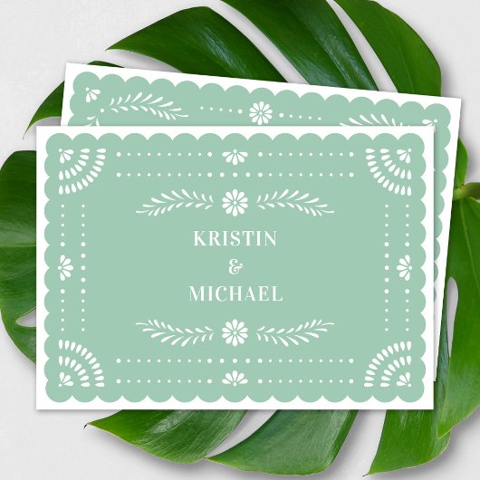 Modern Papel Picado Mexikanischer Hochzeitsempfang Einladung