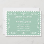 Modern Papel Picado Save the Date Einladung (Vorderseite)