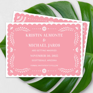 Modern Papel Picado Save the Date Einladung
