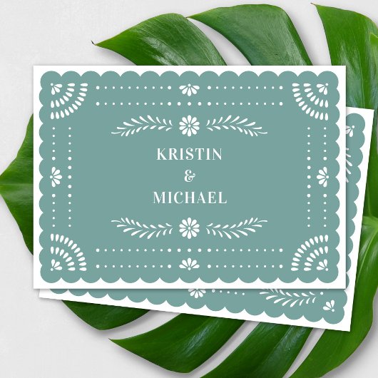 Modern Papel Picado Save the Date Einladung