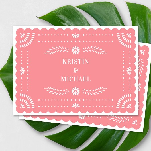 Modern Papel Picado Save the Date Einladung