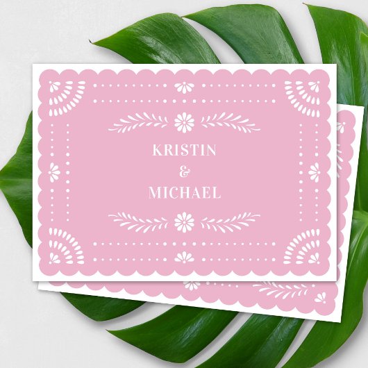 Modern Papel Picado Save the Date Einladung