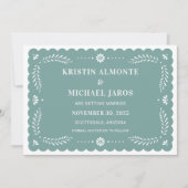 Modern Papel Picado Save the Date Einladung (Vorderseite)