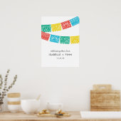 Modern Papel Picado Wedding Sign Poster (Küche)