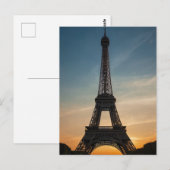Modern Pariser Sunset Eiffel Tower Paris Französis Postkarte (Vorne/Hinten)