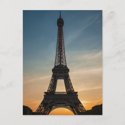 Modern Pariser Sunset Eiffel Tower Paris Französis Postkarte (Vorderseite)