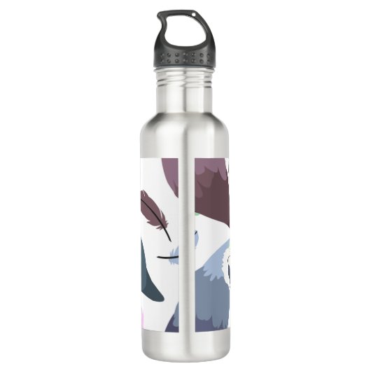 Modern Parrots Tropical Pattern Edelstahlflasche (Rückseite)