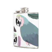 Modern Parrots Tropical Pattern Flachmann (Links)