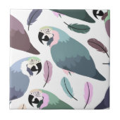 Modern Parrots Tropical Pattern  Fliese (Vorderseite)