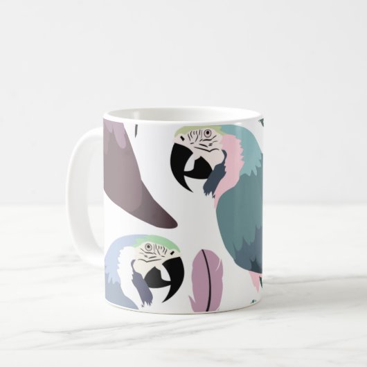 Modern Parrots Tropical Pattern  Kaffeetasse (Vorderseite Links)