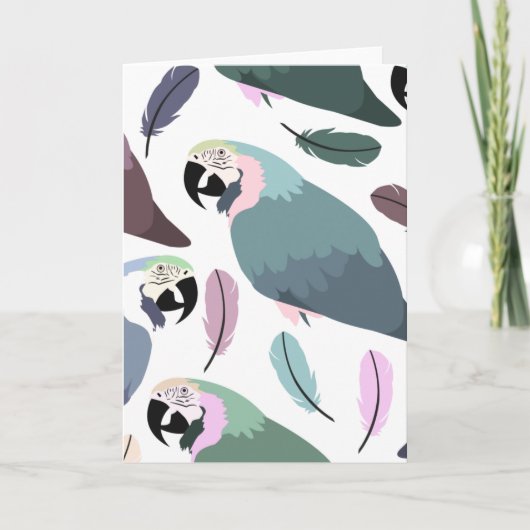 Modern Parrots Tropical Pattern Karte (Vorderseite)