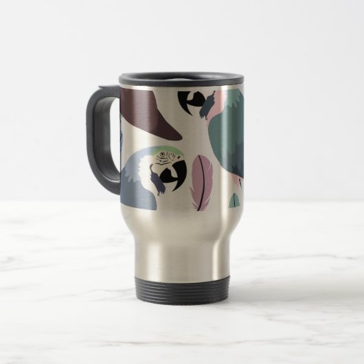 Modern Parrots Tropical Pattern  Reisebecher (Vorderseite Links)