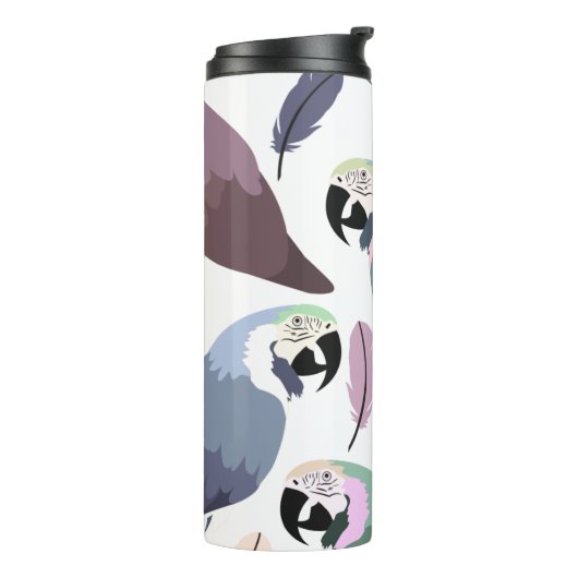 Modern Parrots Tropical Pattern  Thermosbecher (Nach links gedreht)