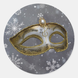 Modern Party Mask on Snowflakes Umschlag Aufkleber