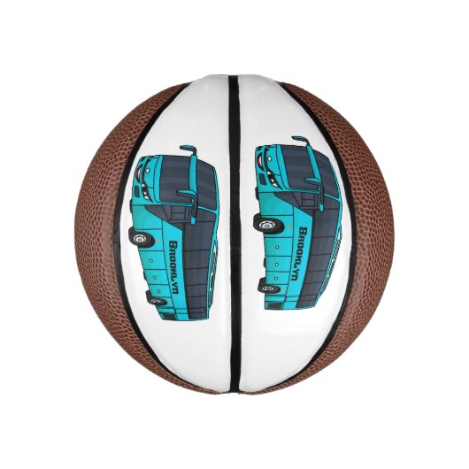 Modern passenger bus cartoon illustration mini basketball (Vertikal)