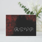 Modern Passionate Red 'n Black Wedding Design UAWG RSVP Karte (Stehend Vorderseite)