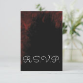 Modern Passionate Red 'n Black Wedding Design UAWG RSVP Karte (Stehend Vorderseite)