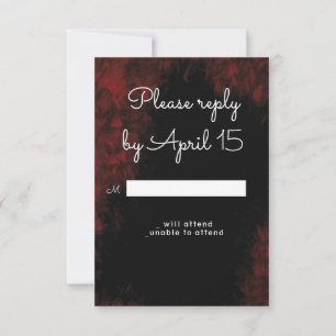 Modern Passionate Red 'n Black Wedding Design UAWG RSVP Karte