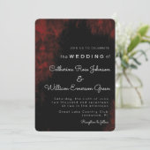 Modern Passionate Red 'n Black Wedding Einladung (Stehend Vorderseite)