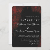 Modern Passionate Red 'n Black Wedding Einladung (Vorderseite)