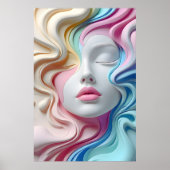 Modern Pastel Abstract 3D Face Art Poster (Vorne)