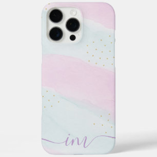 Modern Pastel Abstract Design Initials & Name iPhone 16 Pro Max Hülle