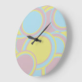 Modern Pastel Abstract Painting Große Wanduhr (Winkel)