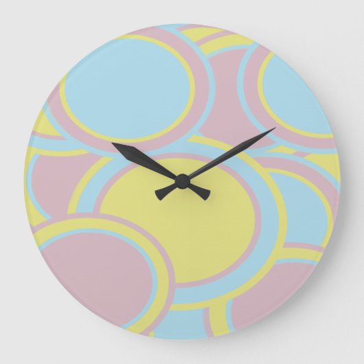 Modern Pastel Abstract Painting Große Wanduhr (Vorderseite)