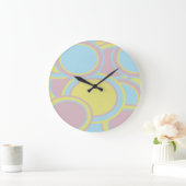 Modern Pastel Abstract Painting Große Wanduhr (Zuhause)