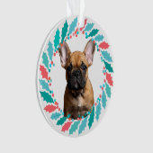 Modern Pastel Blue French Bulldog | Personalized  Ornament (Vorderseite)
