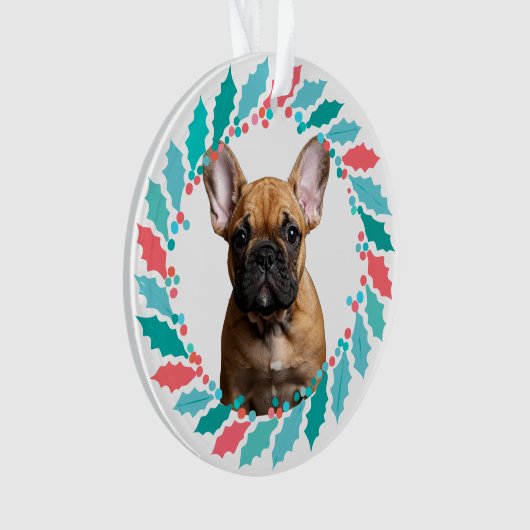 Modern Pastel Blue French Bulldog | Personalized  Ornament (Vorderseite)