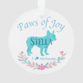 Modern Pastel Blue French Bulldog | Personalized  Ornament (Rückseite)
