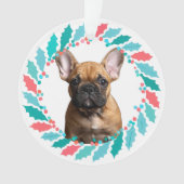 Modern Pastel Blue French Bulldog | Personalized  Ornament (Vorderseite)