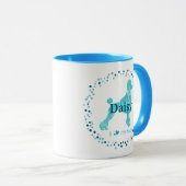 Modern Pastel Blue Poodle | Custom Name & Photo Tasse (VorderseiteRechts)