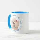 Modern Pastel Blue Poodle | Custom Name & Photo Tasse (Vorderseite Links)