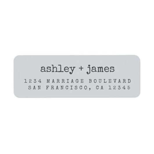 Modern Pastel Blue Wedding Return Address Label (Vorne)