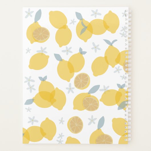 Modern Pastel Citrus Lemons Monogram Appointment Planer (Rückseite)