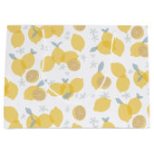 Modern Pastel Citrus Lemons Pattern Große Geschenktüte (Vorderseite)