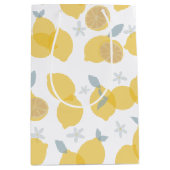 Modern Pastel Citrus Lemons Pattern Mittlere Geschenktüte (Vorderseite)