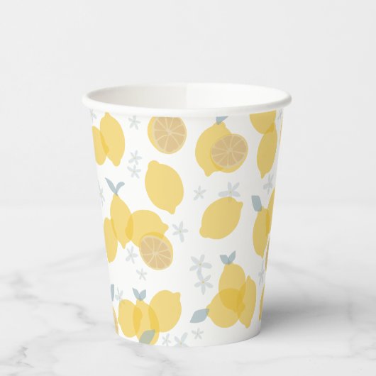 Modern Pastel Citrus Lemons Pattern Pappbecher (Links)