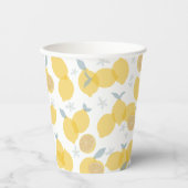 Modern Pastel Citrus Lemons Pattern Pappbecher (Vorderseite)